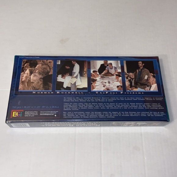 Buffalo Games New 750 Piece Panoramic Puzzle Norman Rockwell The Four Freedoms - Picture 2 of 7